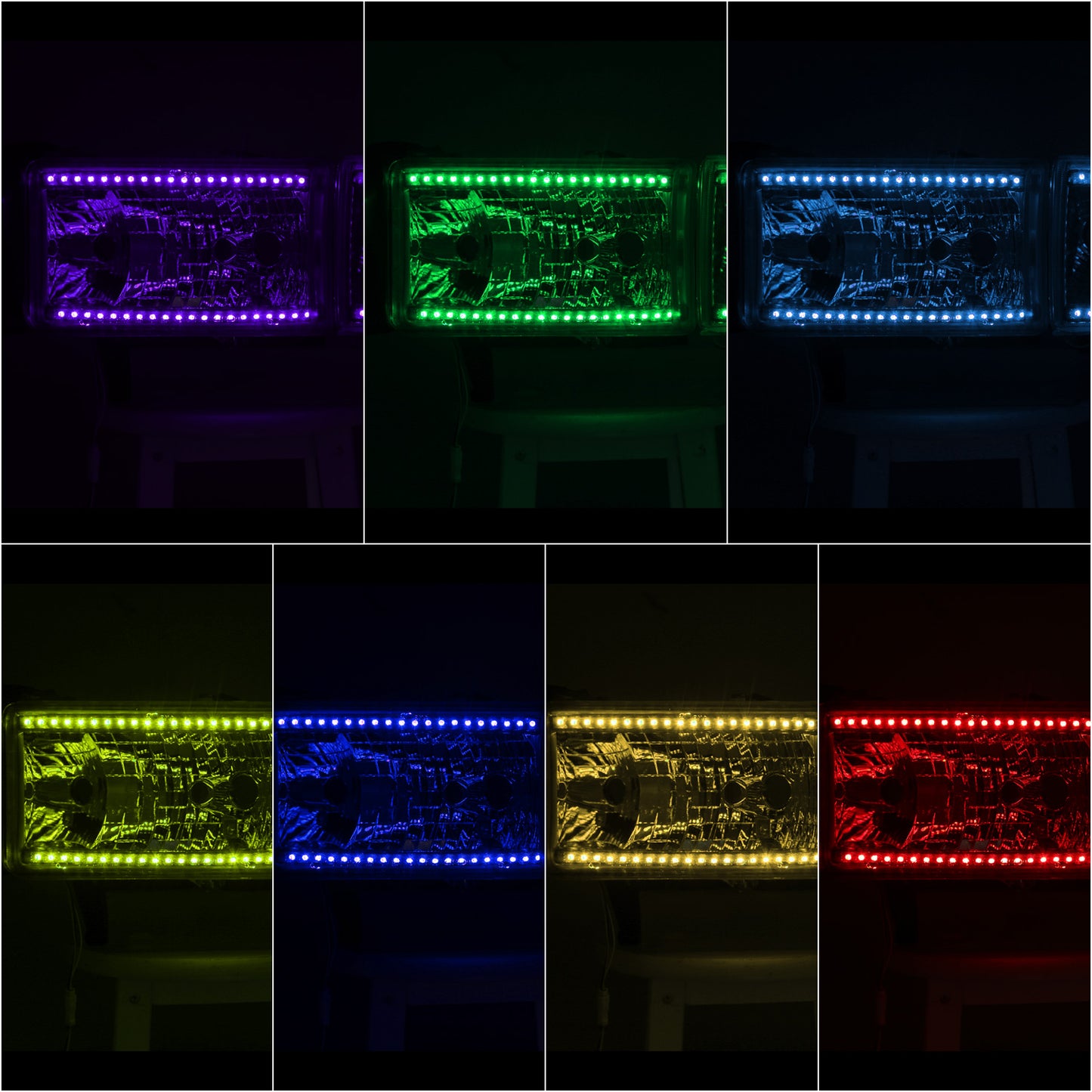 FAROS DODGE RAM 1500 1994-2001 / DODGE RAM 2500 1994-2002 / DODGE RAM 3500 1994-2002 - EXCLUDES SPORT MODELS - RGB LED LIGHT BAR - 9004 LOW BEAM / HIGH BEAM - CHROME HOUSING / AMBER CORNER