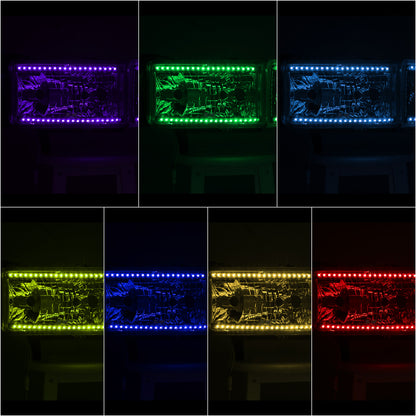 FAROS DODGE RAM 1500 1994-2001 / DODGE RAM 2500 1994-2002 / DODGE RAM 3500 1994-2002 - EXCLUDES SPORT MODELS - RGB LED LIGHT BAR - 9004 LOW BEAM / HIGH BEAM - CHROME HOUSING / AMBER CORNER