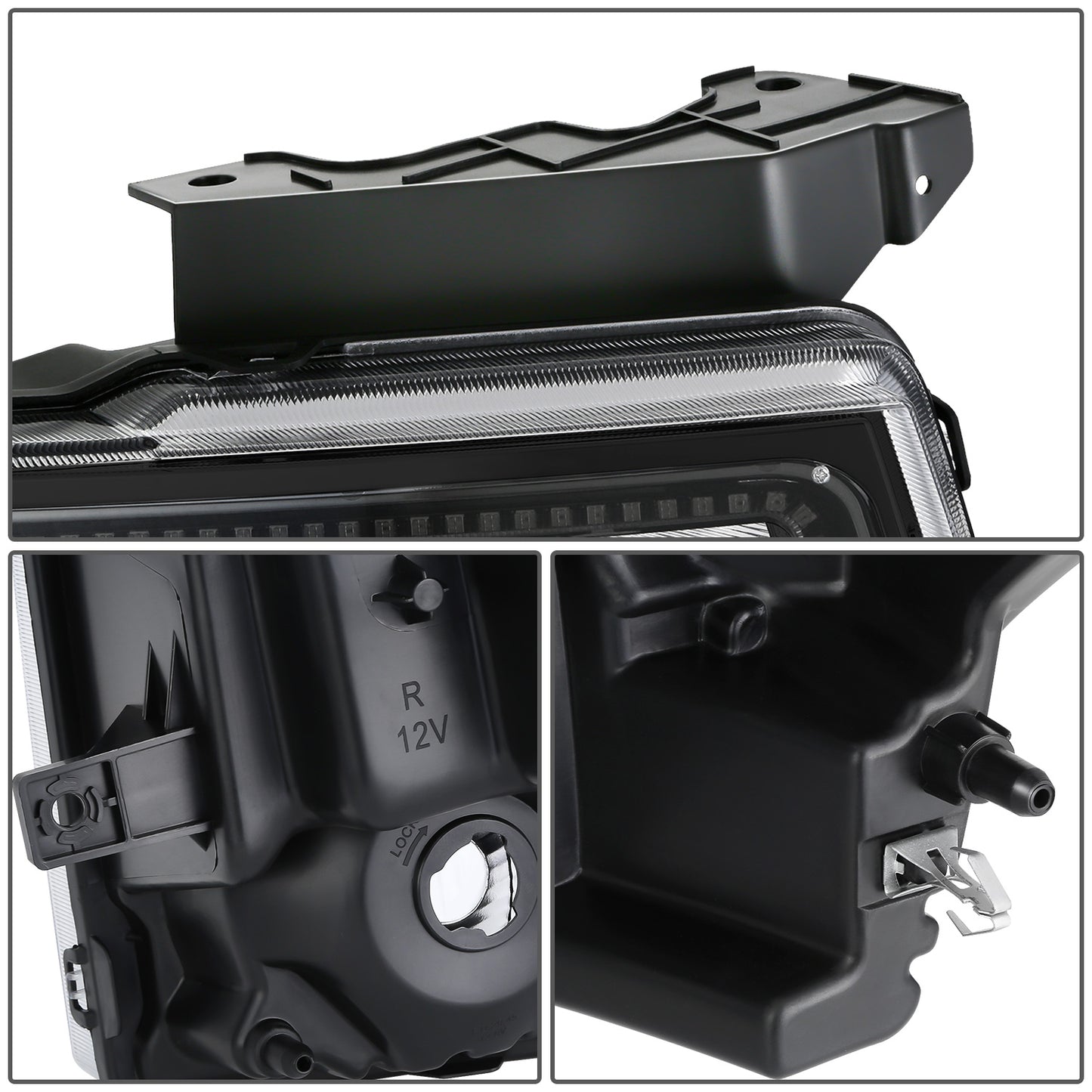 FAROS FORD F-150 2009-2014 - FX4 / HARLEY-DAVIDSON EDITION / KING RANCH / LARIAT / PLATINUM / XL / XLT MODEL - LED HALO RING RGB RUNNING LIGHT - H13 HIGH / LOW BEAM / 3157 TURN SIGNAL / 168 MARKER - BLACK HOUSING / AMBER CORNER