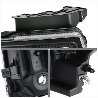 FAROS FORD F-150 2009-2014 - FX4 / HARLEY-DAVIDSON EDITION / KING RANCH / LARIAT / PLATINUM / XL / XLT MODEL - LED HALO RING RGB RUNNING LIGHT - H13 HIGH / LOW BEAM / 3157 TURN SIGNAL / 168 MARKER - BLACK HOUSING / AMBER CORNER