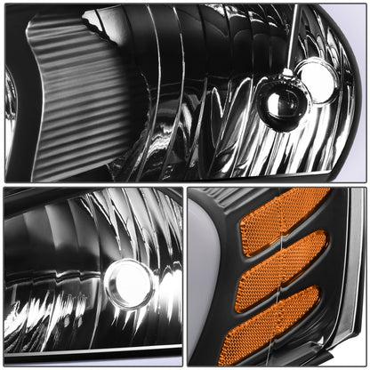 FAROS RGB LED - PONTIAC GRAND PRIX 2004-2008 - 9006 LOW / 9005 HIGH / 194 SIDE MARKER - BLACK HOUSING / AMBER CORNER