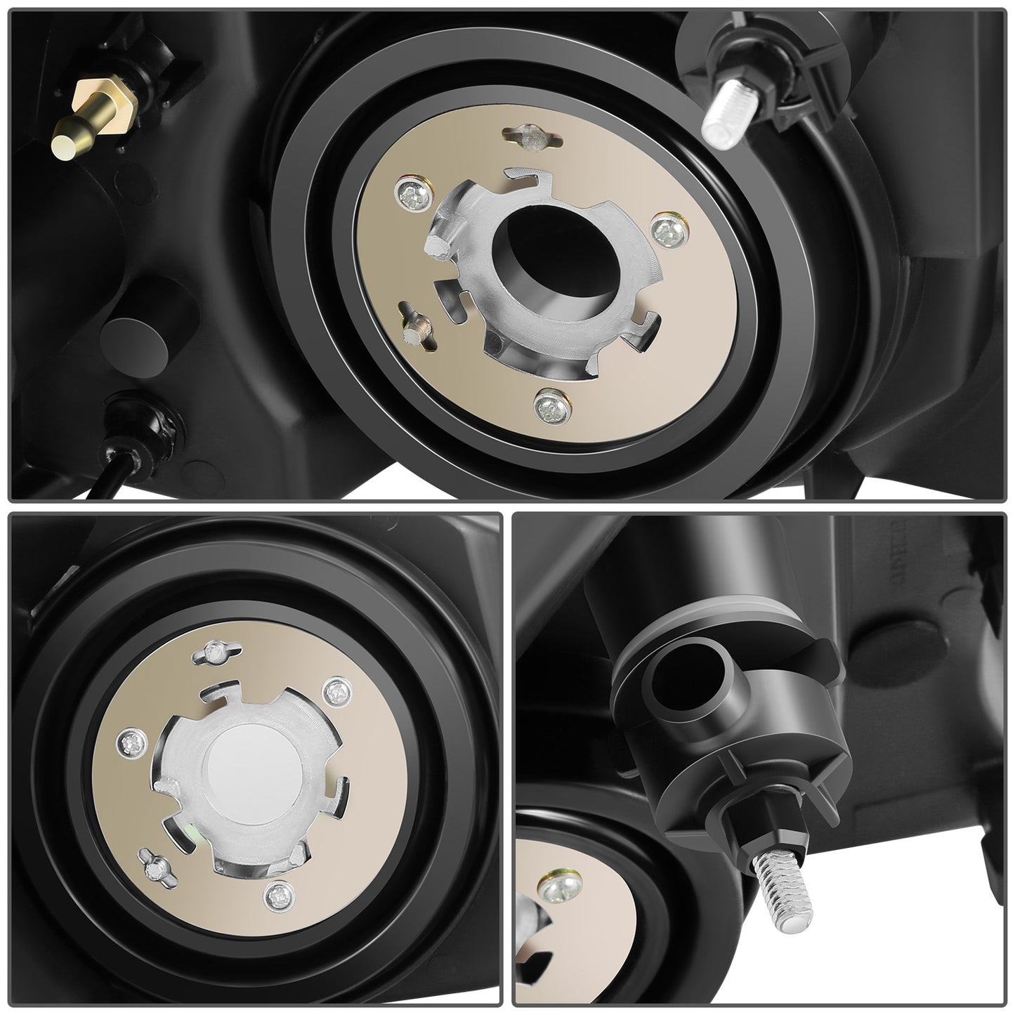 FAROS RGB LED - PONTIAC GRAND PRIX 2004-2008 - 9006 LOW / 9005 HIGH / 194 SIDE MARKER - BLACK HOUSING / AMBER CORNER