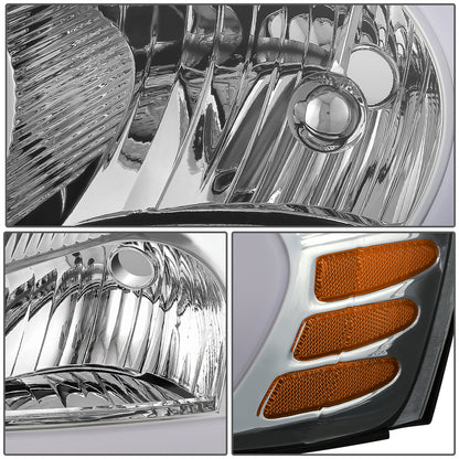 FAROS RGB LED - PONTIAC GRAND PRIX 2004-2008 - 9006 LOW / 9005 HIGH / 194 SIDE MARKER - CHROME HOUSING / AMBER CORNER