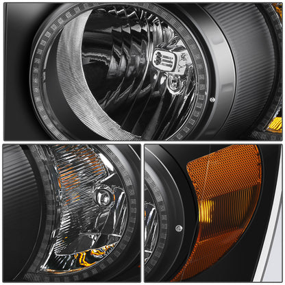 FAROS 06-08 DODGE RAM 1500 / 06-09 DODGE RAM 2500 3500 - FITS MODELS WITH HALOGEN HEADLAMPS ONLY - FOR 2009, FIT OLD BODY STYLE ONLY, DOES NOT FIT NEW BODY STYLE MODELS - LED HALO RING RGB RUNNING LIGHT - H13 HIGH / LOW BEAM / 3157 TURN SIGNAL - BLACK