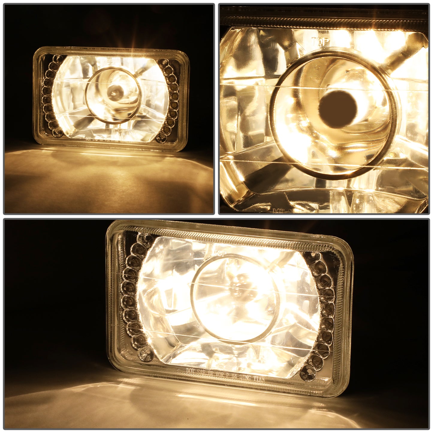 FAROS 4 X 6 RECTANGLE - PROJECTOR - LED - CLEAR - H4 LOW BEAM / HIGH BEAM
