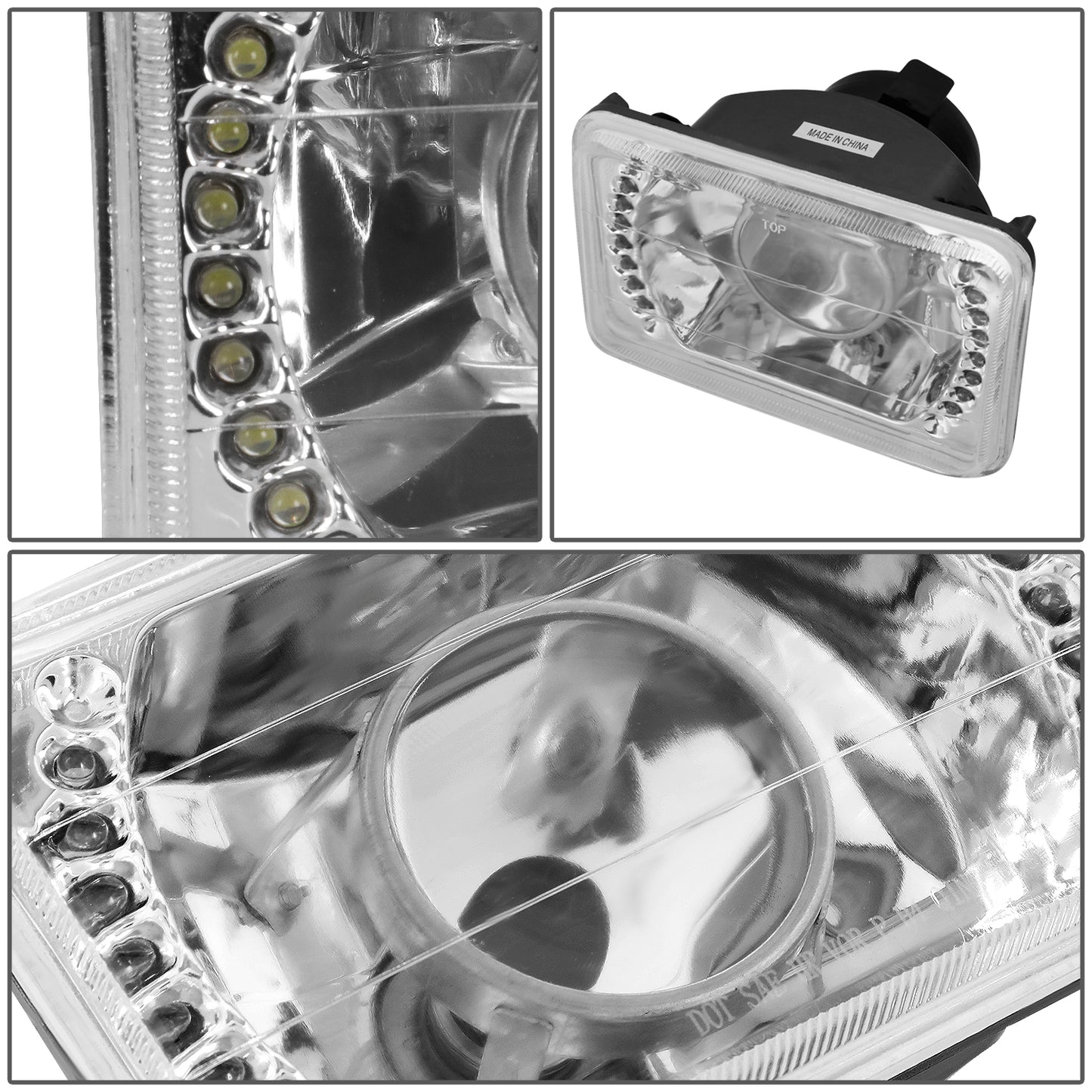 FAROS 4 X 6 RECTANGLE - PROJECTOR - LED - CLEAR - H4 LOW BEAM / HIGH BEAM