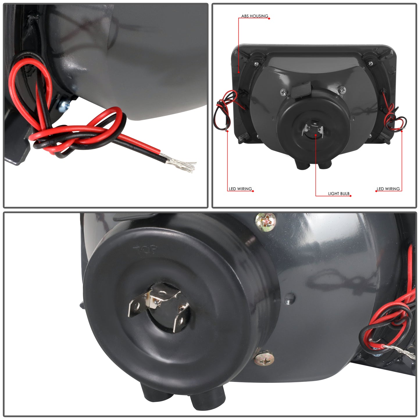 FAROS 4 X 6 RECTANGLE - PROJECTOR - LED - CLEAR - H4 LOW BEAM / HIGH BEAM