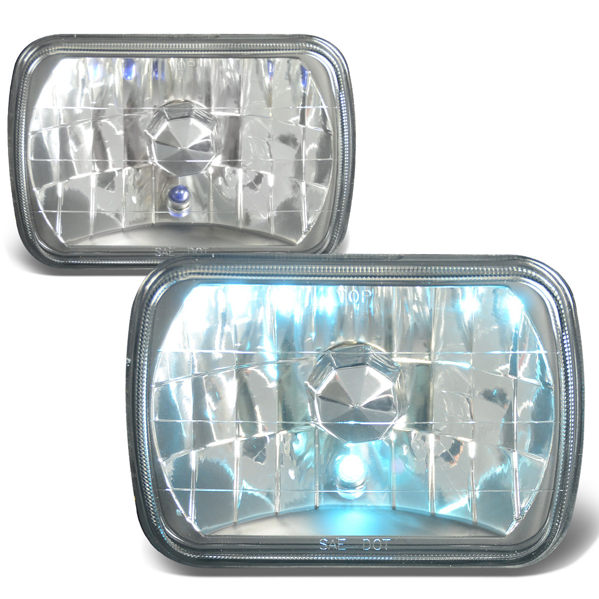 FAROS 7 X 6 RECTANGLE - DIAMOND - BLACK - H4 LOW BEAM / HIGH BEAM