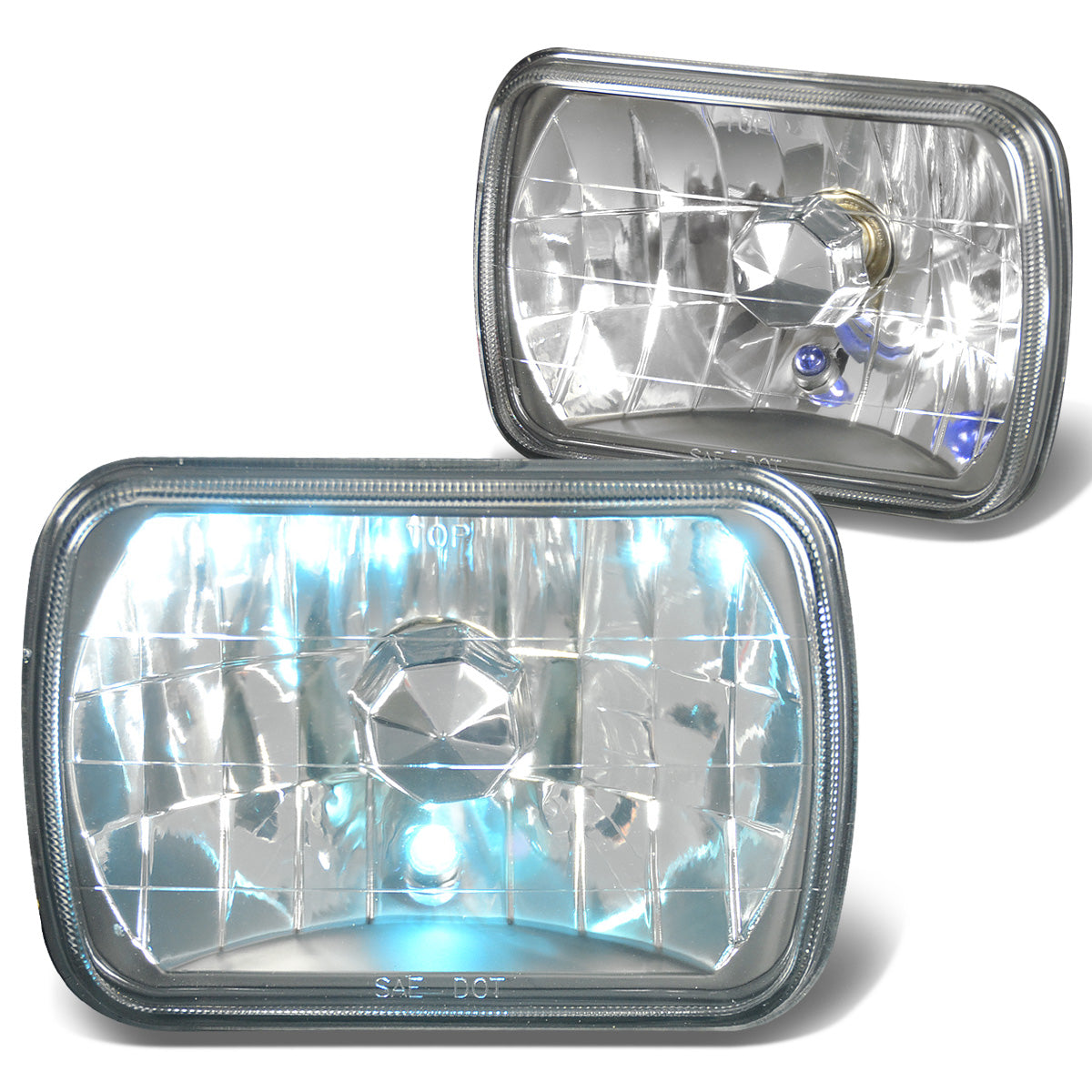 FAROS 7 X 6 RECTANGLE - DIAMOND - BLACK - H4 LOW BEAM / HIGH BEAM