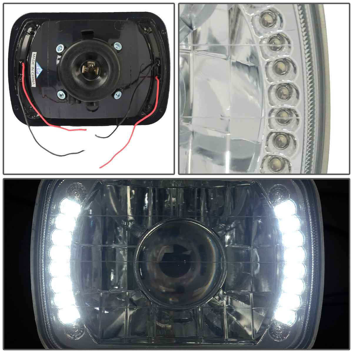FAROS 7 X 6 RECTANGLE - PROJECTOR - LED - CLEAR - H4 LOW BEAM / HIGH BEAM