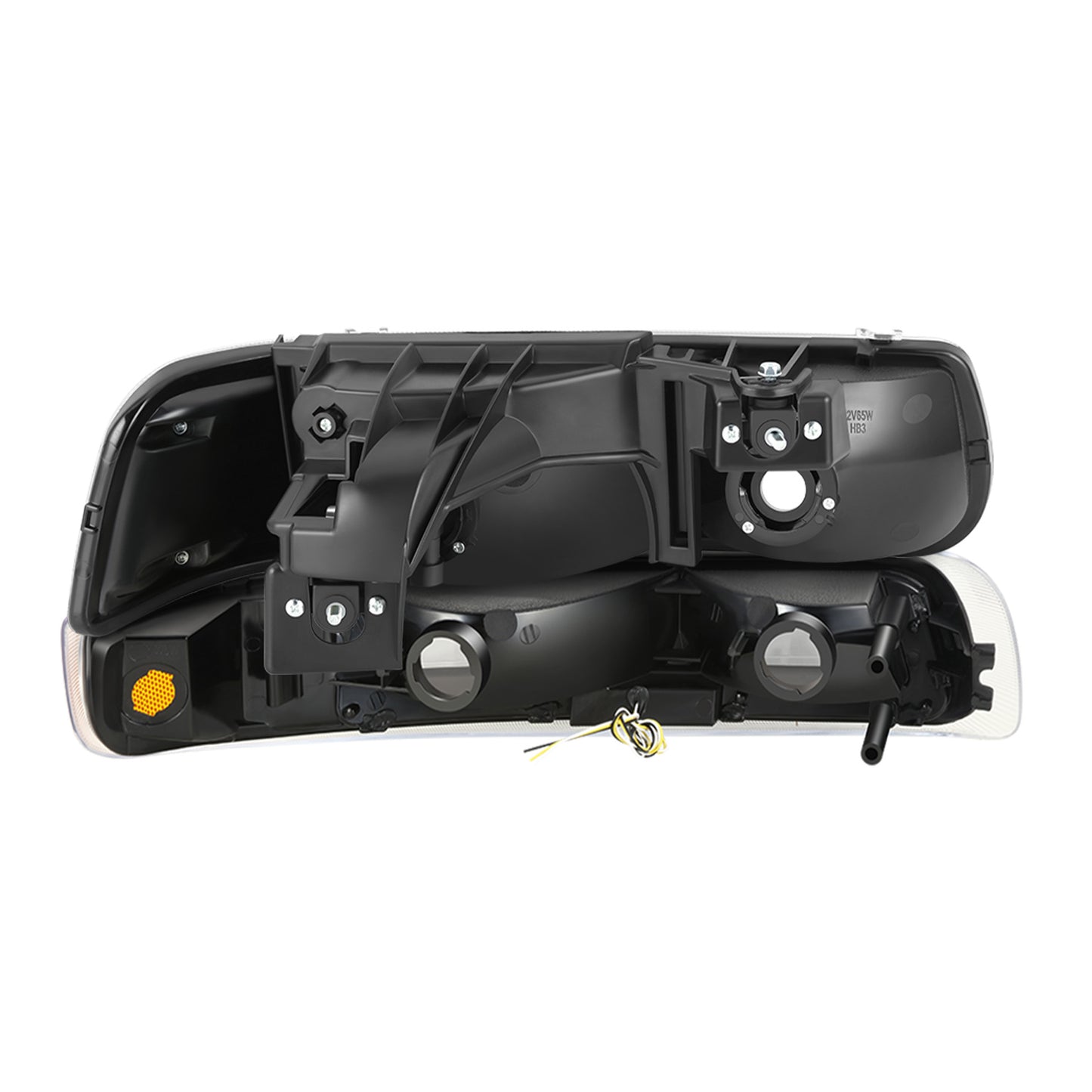 FAROS 99-02 CHEVY SILVERADO/AVALANCHE//WHITE HOOD, YELLOW REVERSE, BLACK BOTTOM WATER BURST FLASH GUIDE,4P