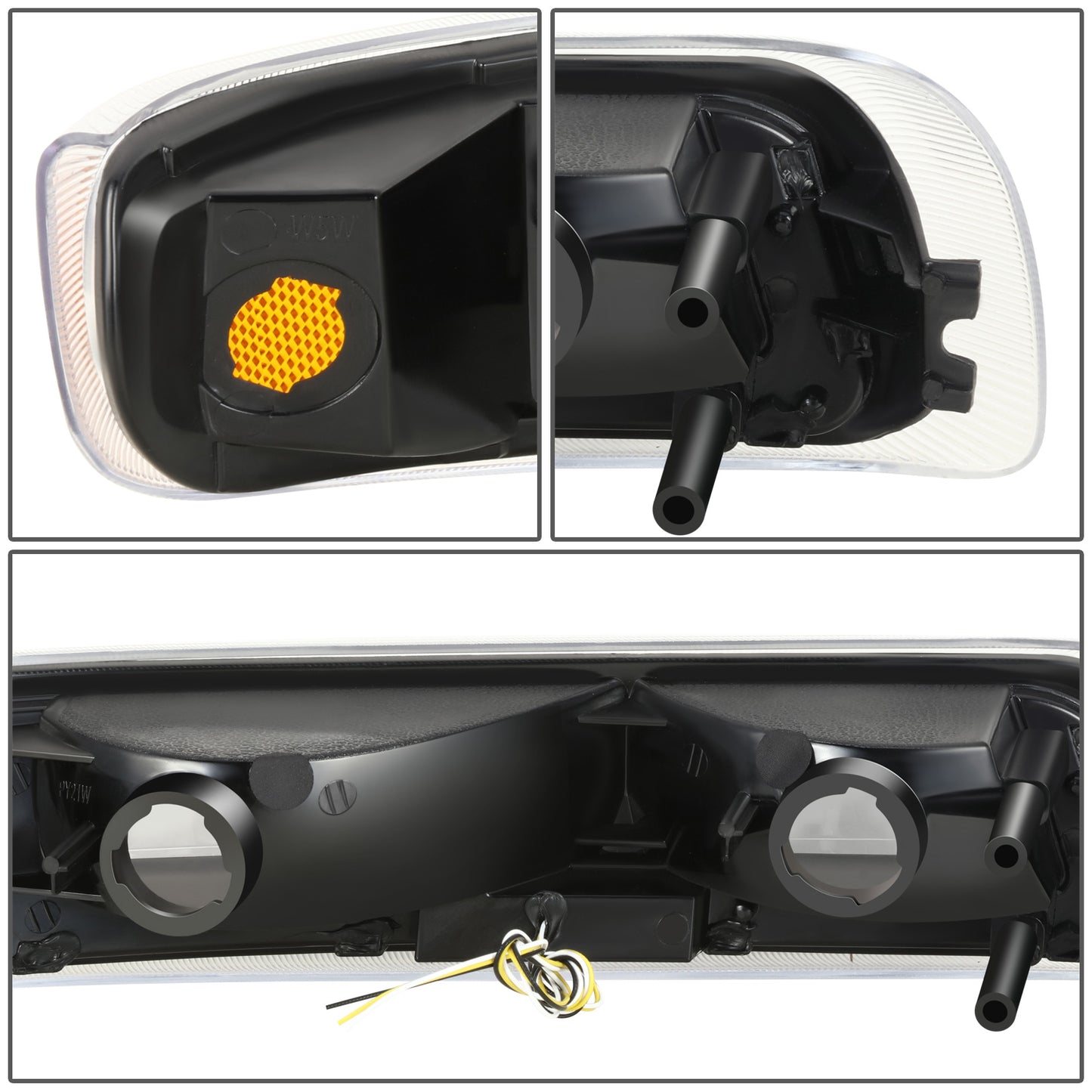 FAROS 99-02 CHEVY SILVERADO/AVALANCHE//WHITE HOOD, YELLOW REVERSE, BLACK BOTTOM WATER BURST FLASH GUIDE,4P