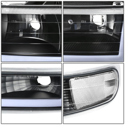 FAROS 99-02 CHEVY SILVERADO/AVALANCHE//WHITE HOOD, WHITE REVERSE, BLACK BOTTOM WATER BURST FLASH GUIDE,4P