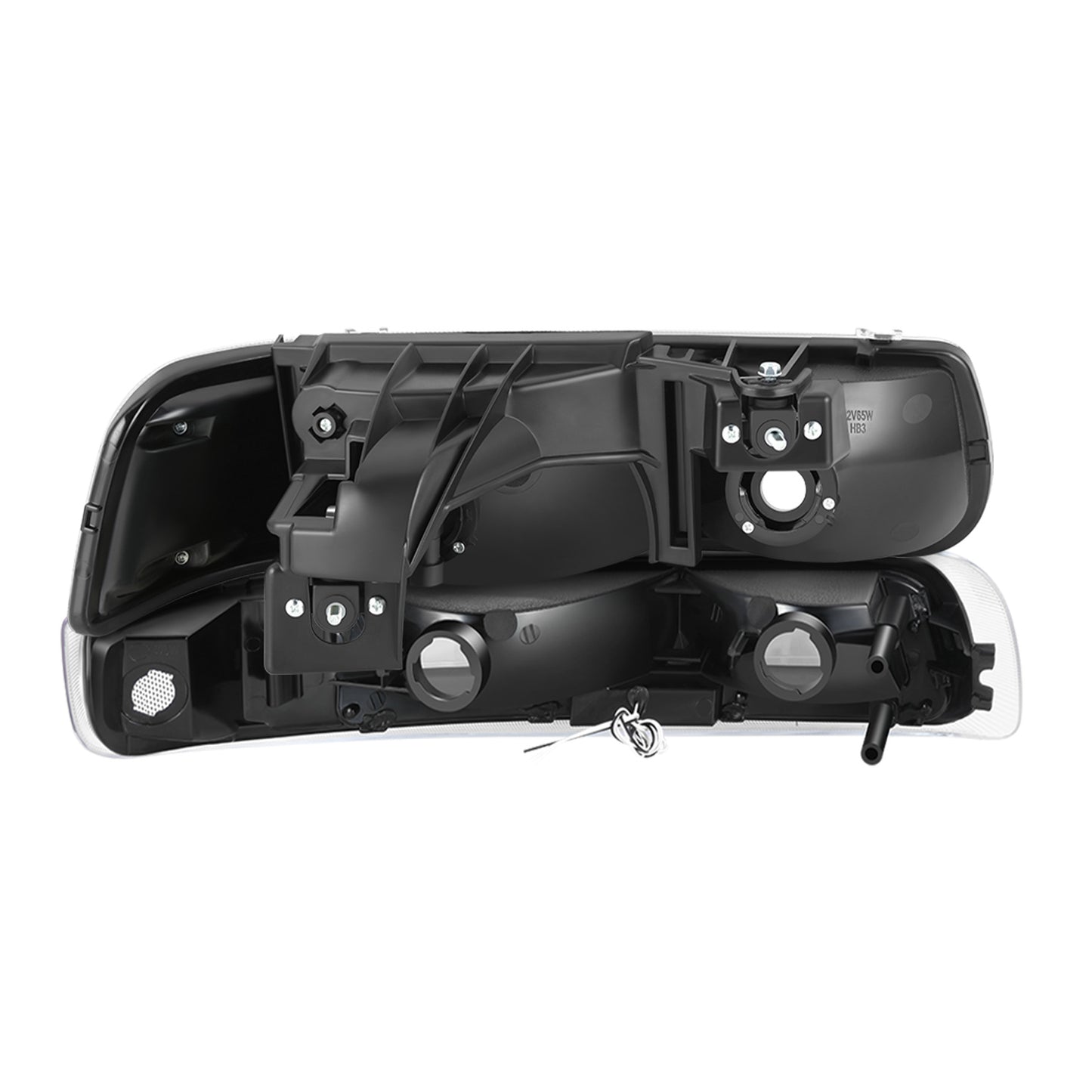 FAROS 99-02 CHEVY SILVERADO/AVALANCHE//WHITE HOOD, WHITE REVERSE, BLACK BOTTOM WATER BURST FLASH GUIDE,4P