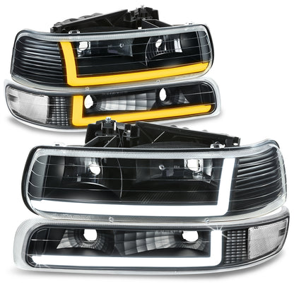 FAROS 99-02 CHEVY SILVERADO/AVALANCHE//WHITE HOOD, WHITE REVERSE, BLACK BOTTOM WATER BURST FLASH GUIDE,4P