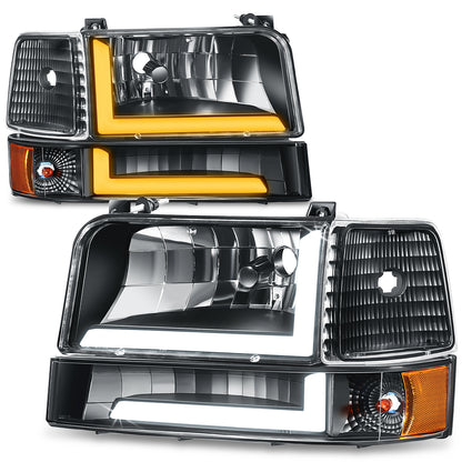 FAROS 92-96 BRONCO F150 F250 F350//WHITE HOOD, YELLOW, BLACK, WATER FLASH GUIDE,6P