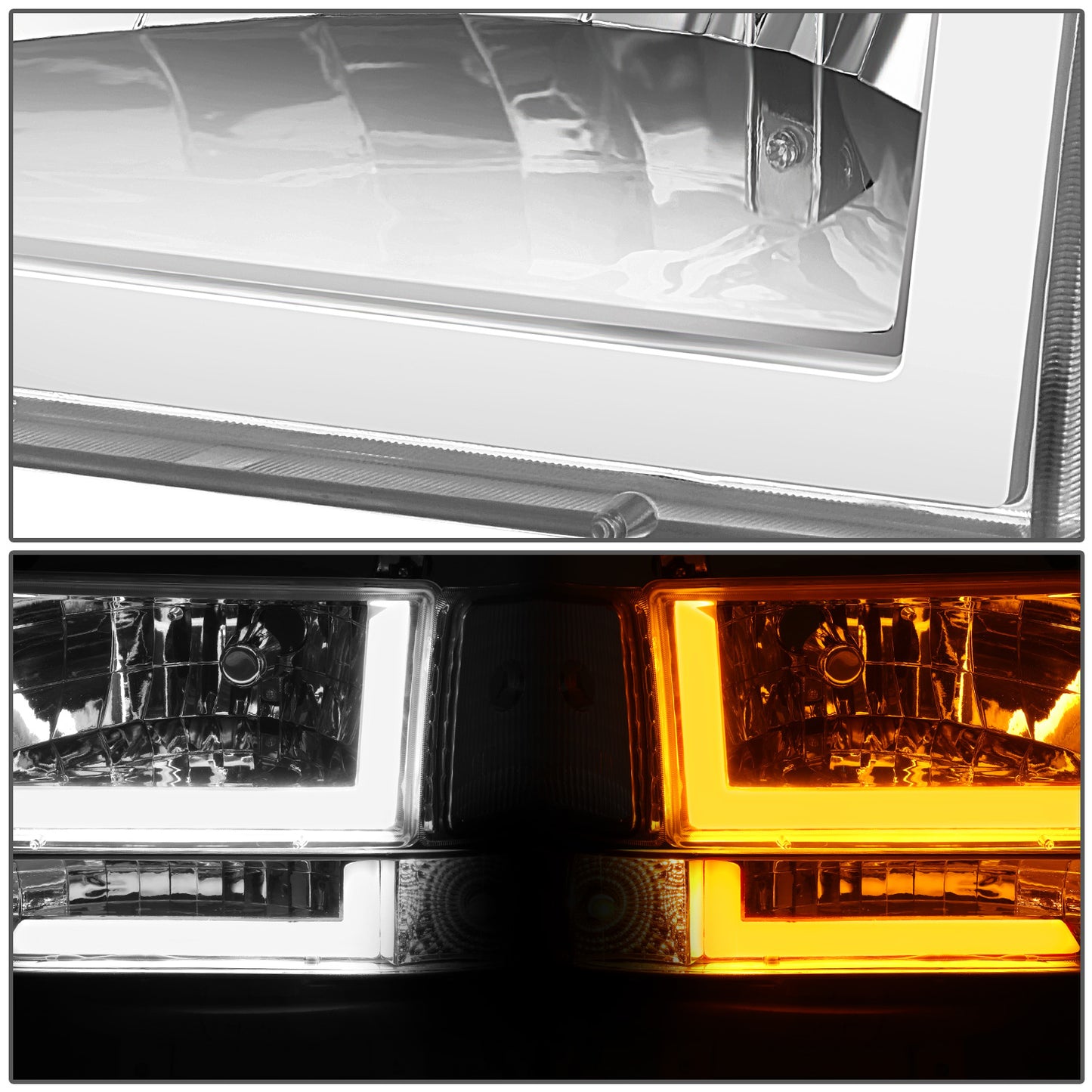 FAROS 92-96 BRONCO F150 F250 F350//WHITE HOOD, WHITE BACK, LIGHT BASE, WATER FLASH GUIDE,6P