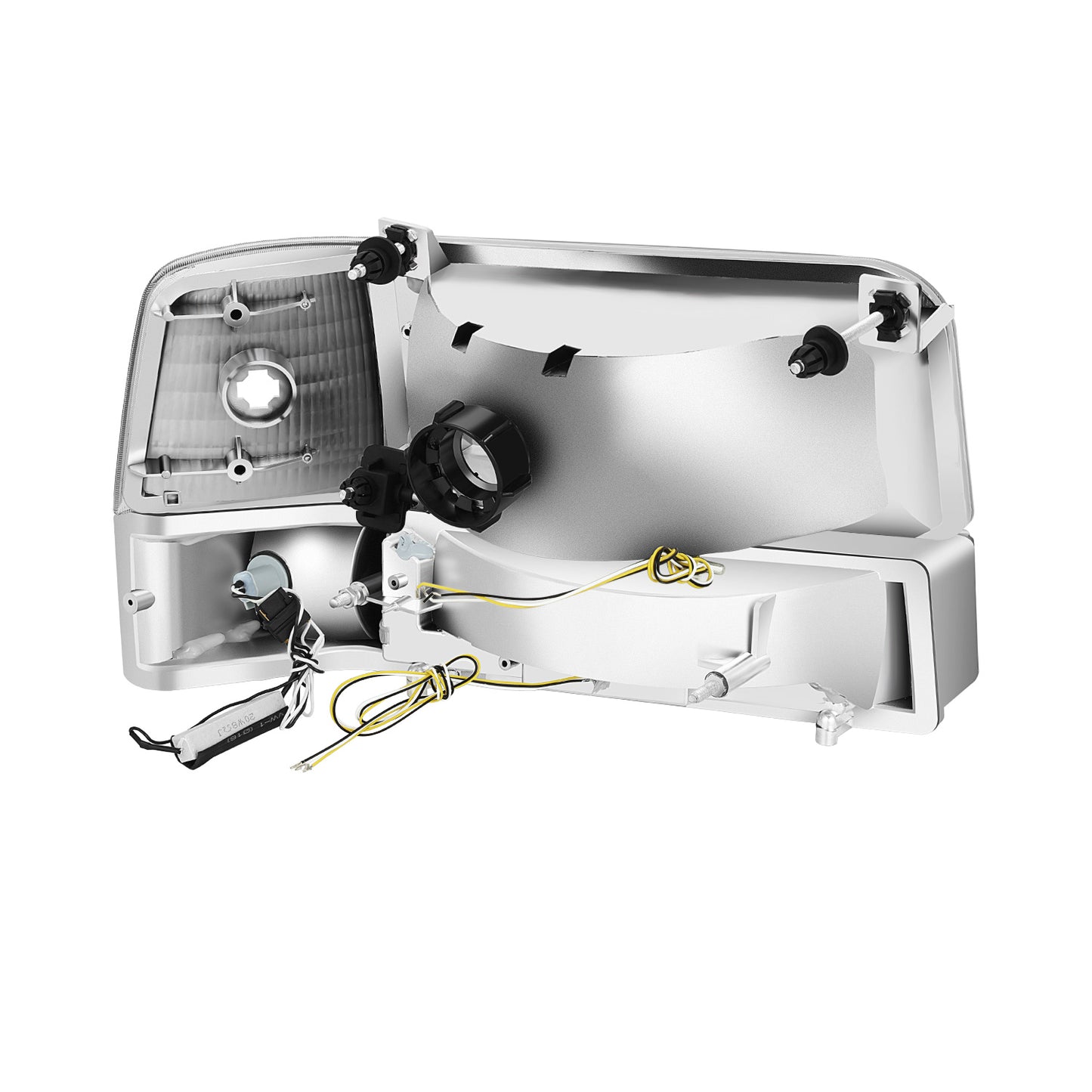 FAROS 92-96 BRONCO F150 F250 F350//WHITE HOOD, WHITE BACK, LIGHT BASE, WATER FLASH GUIDE,6P