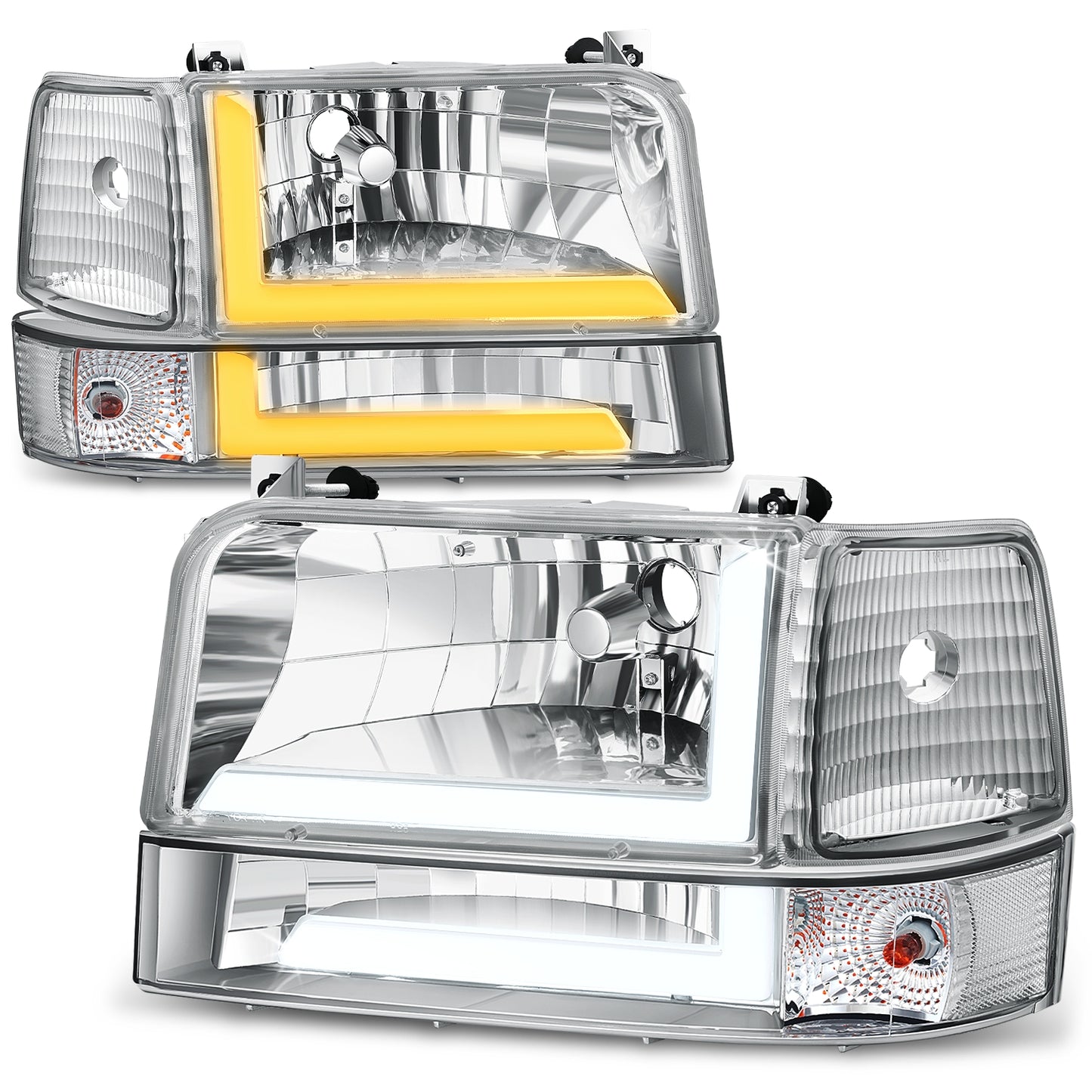 FAROS 92-96 BRONCO F150 F250 F350//WHITE HOOD, WHITE BACK, LIGHT BASE, WATER FLASH GUIDE,6P