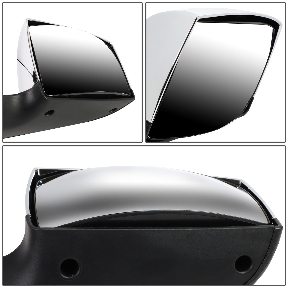 RETROVISOR HOOD MIRROR - 04-18 VOLVO VN SERIES - FITS MODELS W/ UNPOWERED / UNHEATED GLASS MIRRORS ONLY - MARKER / TURN SIGNAL LIGHTS NEED TO BE WIRED INTO EXISTING LIGHTING HARNESS - MANUAL - SEQUENTIAL LED - CHROME