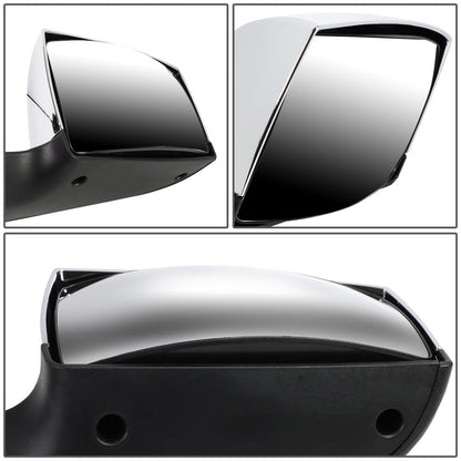 RETROVISOR HOOD MIRROR - 04-18 VOLVO VN SERIES - FITS MODELS W/ UNPOWERED / UNHEATED GLASS MIRRORS ONLY - MARKER / TURN SIGNAL LIGHTS NEED TO BE WIRED INTO EXISTING LIGHTING HARNESS - MANUAL - SEQUENTIAL LED - CHROME