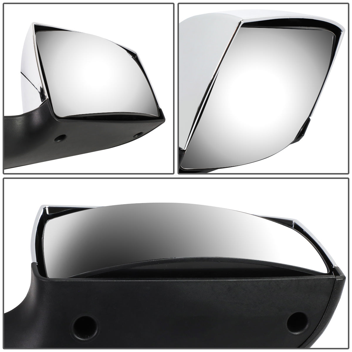 RETROVISOR HOOD MIRROR - 04-18 VOLVO VN SERIES - FITS MODELS W/ UNPOWERED / UNHEATED GLASS MIRRORS ONLY - MARKER / TURN SIGNAL LIGHTS NEED TO BE WIRED INTO EXISTING LIGHTING HARNESS - MANUAL - SEQUENTIAL LED - CHROME