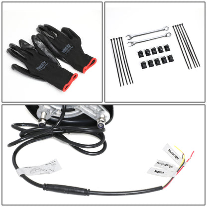 RETROVISOR HOOD MIRROR - 08-17 FREIGHTLINER CASCADIA - MARKER/ TURN SIGNAL LIGHTS NEED TO BE WIRED INTO EXISTING LIGHTING HARNESS - MANUAL - L-STYLE SEQUENTIAL LED - CHROME