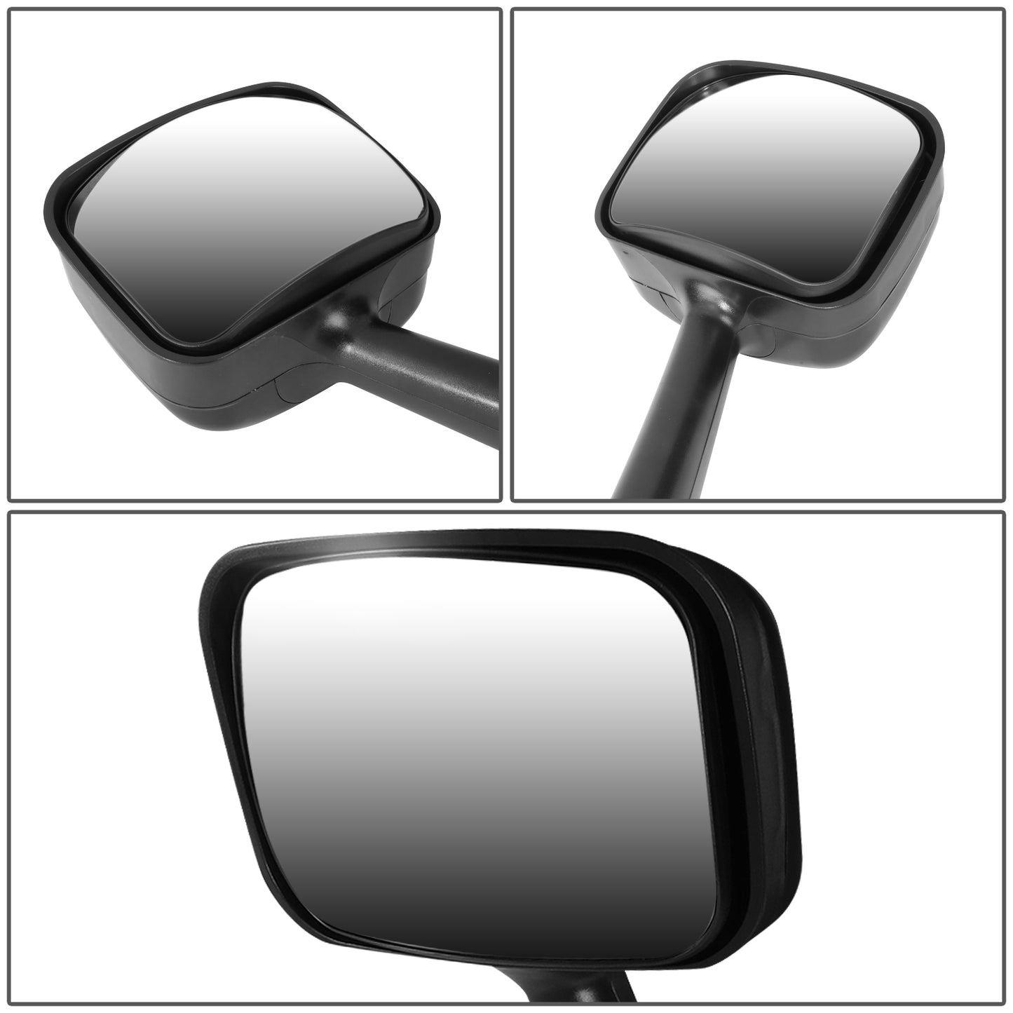 RETROVISOR HOOD MIRROR - 08-17 FREIGHTLINER CASCADIA - MARKER/ TURN SIGNAL LIGHTS NEED TO BE WIRED INTO EXISTING LIGHTING HARNESS - MANUAL - L-STYLE SEQUENTIAL LED - BLACK