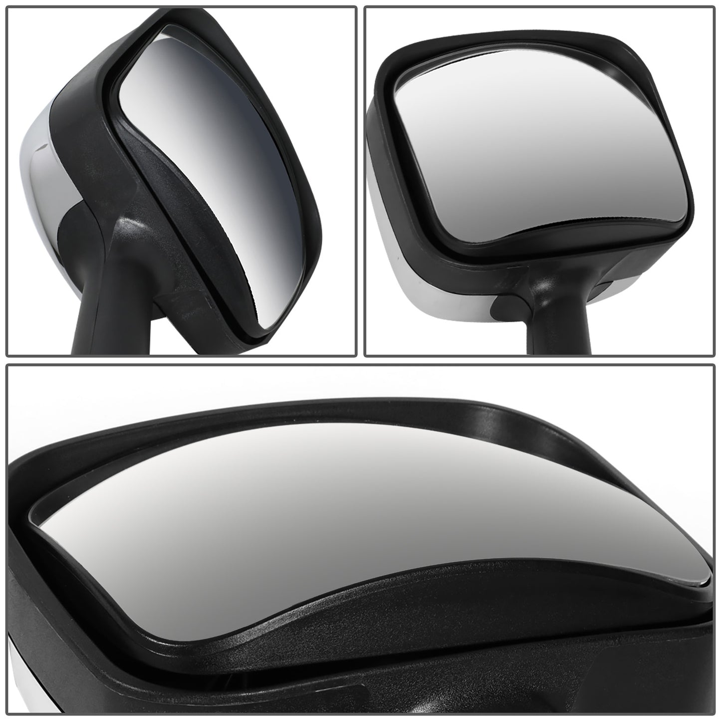 RETROVISOR HOOD MIRROR - 08-17 FREIGHTLINER CASCADIA - MARKER/ TURN SIGNAL LIGHTS NEED TO BE WIRED INTO EXISTING LIGHTING HARNESS - MANUAL - ARROW SEQUENTIAL LED - CHROME