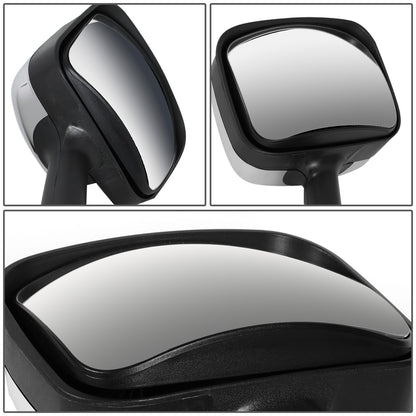 RETROVISOR HOOD MIRROR - 08-17 FREIGHTLINER CASCADIA - MARKER/ TURN SIGNAL LIGHTS NEED TO BE WIRED INTO EXISTING LIGHTING HARNESS - MANUAL - AMBER CHASING LED SIGNAL BAR PATTERN - CHROME