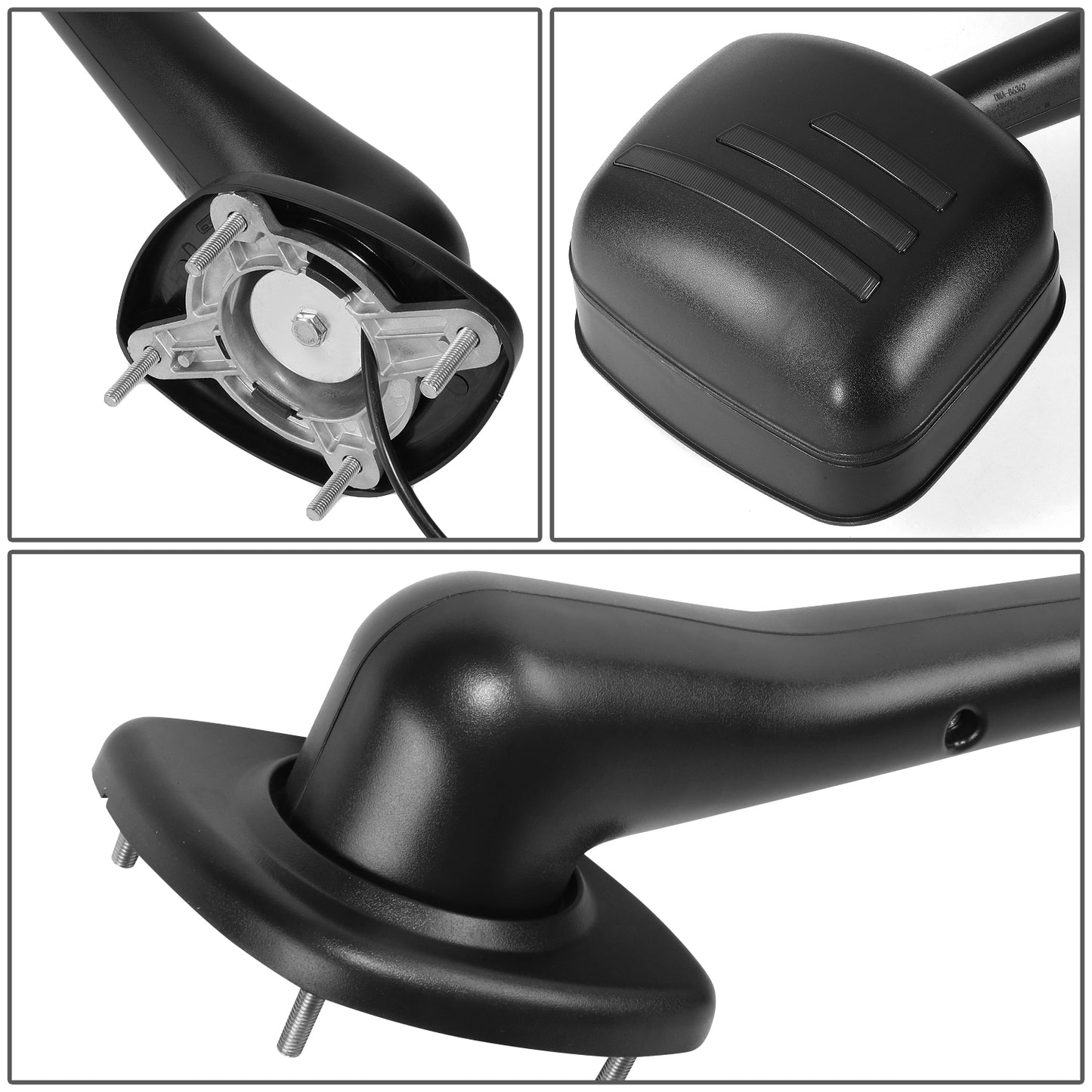 RETROVISOR HOOD MIRROR - 08-17 FREIGHTLINER CASCADIA - MARKER/ TURN SIGNAL LIGHTS NEED TO BE WIRED INTO EXISTING LIGHTING HARNESS - MANUAL - AMBER CHASING LED SIGNAL BAR PATTERN - BLACK