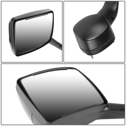 RETROVISOR HOOD MIRROR - 11-21 KENWORTH T680 / 13-21 PETERBILT 579 / 11-18 PETERBILT 587 - MARKER/ TURN SIGNAL LIGHTS NEED TO BE WIRED INTO EXISTING LIGHTING HARNESS - MANUAL - AMBER CHASING LED L-PATTERN - BLACK