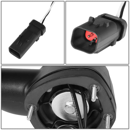 RETROVISOR HOOD MIRROR - 11-21 KENWORTH T680 / 13-21 PETERBILT 579 / 11-18 PETERBILT 587 - MARKER/ TURN SIGNAL LIGHTS NEED TO BE WIRED INTO EXISTING LIGHTING HARNESS - MANUAL - AMBER CHASING LED L-PATTERN - BLACK