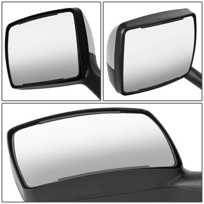 RETROVISOR HOOD MIRROR - 11-21 KENWORTH T680 / 13-21 PETERBILT 579 / 11-18 PETERBILT 587 - MARKER/ TURN SIGNAL LIGHTS NEED TO BE WIRED INTO EXISTING LIGHTING HARNESS - MANUAL - AMBER CHASING LED L-PATTERN - CHROME