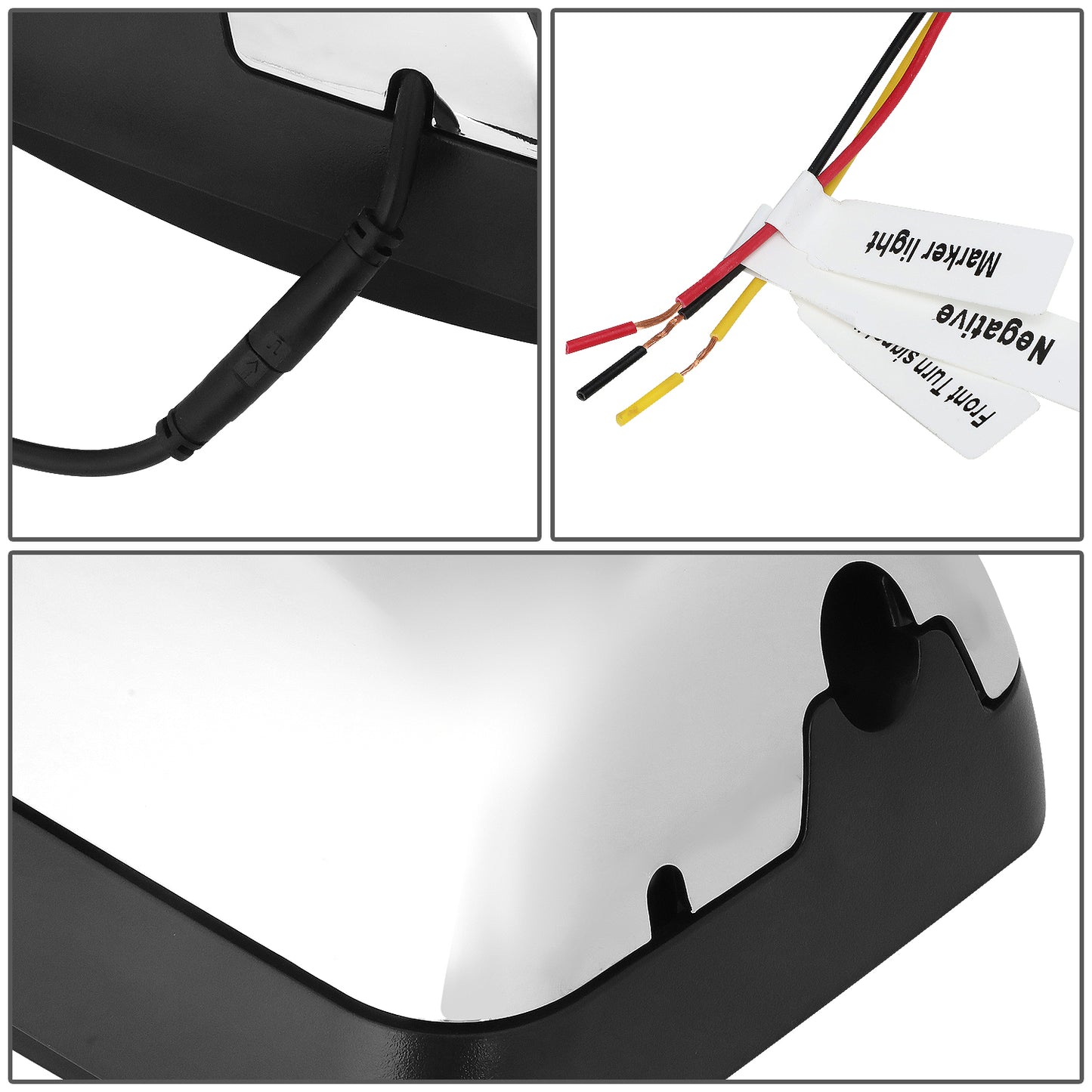 RETROVISOR MIRROR WITH LED   (HINO DOOR MIRROR)  CHROME  12V   BIG MIRROR