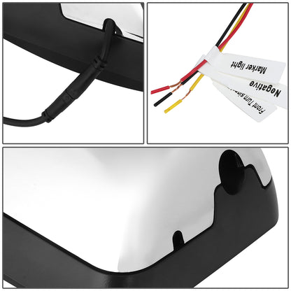 RETROVISOR MIRROR - HINO - LED TURN SIGNAL - 24V - BIG - LEFT OR RIGHT - CHROME