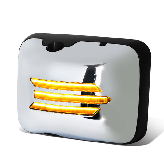 RETROVISOR MIRROR - HINO - LED TURN SIGNAL - 24V - SMALL - LEFT OR RIGHT - CHROME