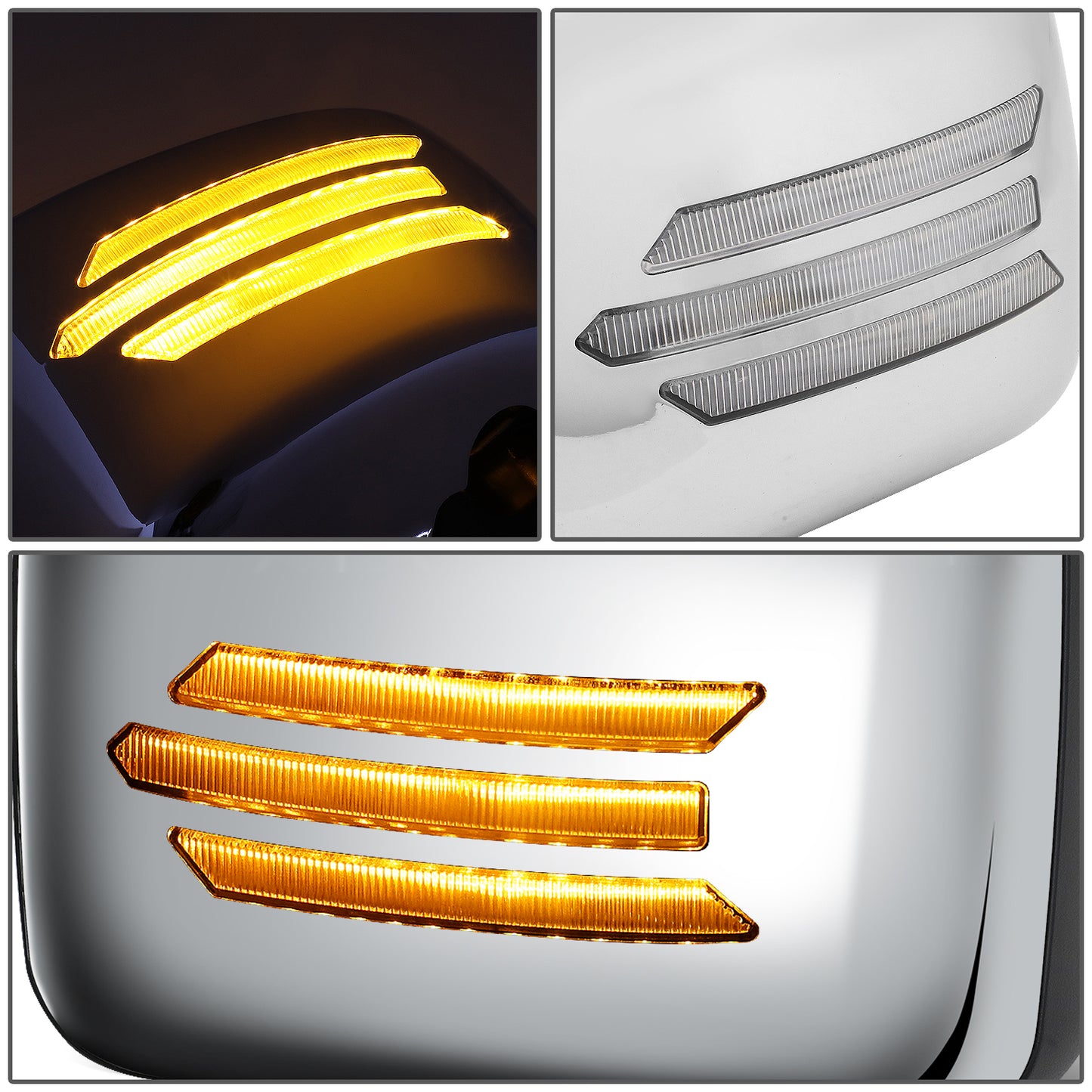 RETROVISOR MIRROR - HINO - LED TURN SIGNAL - 24V - SMALL - LEFT OR RIGHT - CHROME