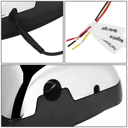 RETROVISOR MIRROR - HINO - LED TURN SIGNAL - 24V - SMALL - LEFT OR RIGHT - CHROME