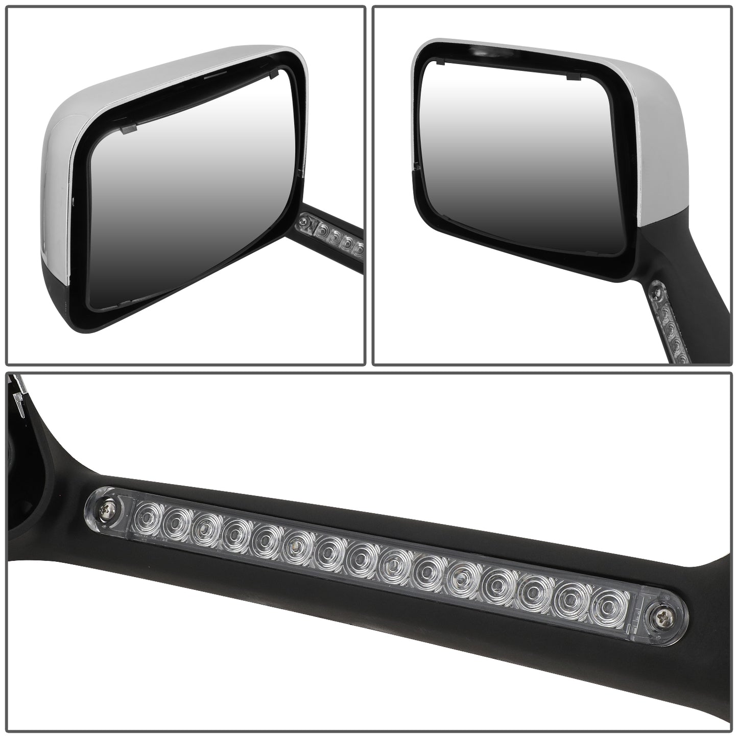 RETROVISOR HOOD MIRROR - 18-22 INTERNATIONAL HARVESTER MV MV607 / 18-22 INTERNATIONAL HARVESTER RH613 / 18-22 INTERNATIONAL HARVESTER HV HV507 HV513 HV607 HV613 / 18-22 INTERNATIONAL HARVESTER LT LT625 - MARKER & TURN SIGNAL LIGHTS NEED TO BE WIRED INTO