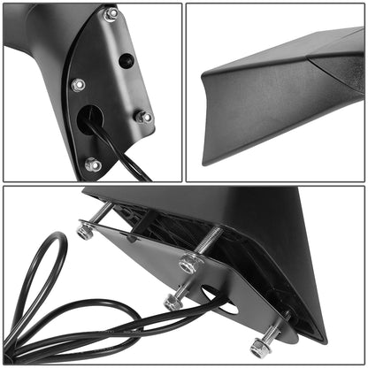 RETROVISOR HOOD MIRROR - 18-21 VOLVO VNL, VNL 300, VNL 400, VNL 740, VNL 760, VNL 860 - MARKER & TURN SIGNAL LIGHTS NEED TO BE WIRED INTO EXISTING LIGHTING HARNESS - MANUAL - AMBER CHASING LED L-PATTERN - CHROME