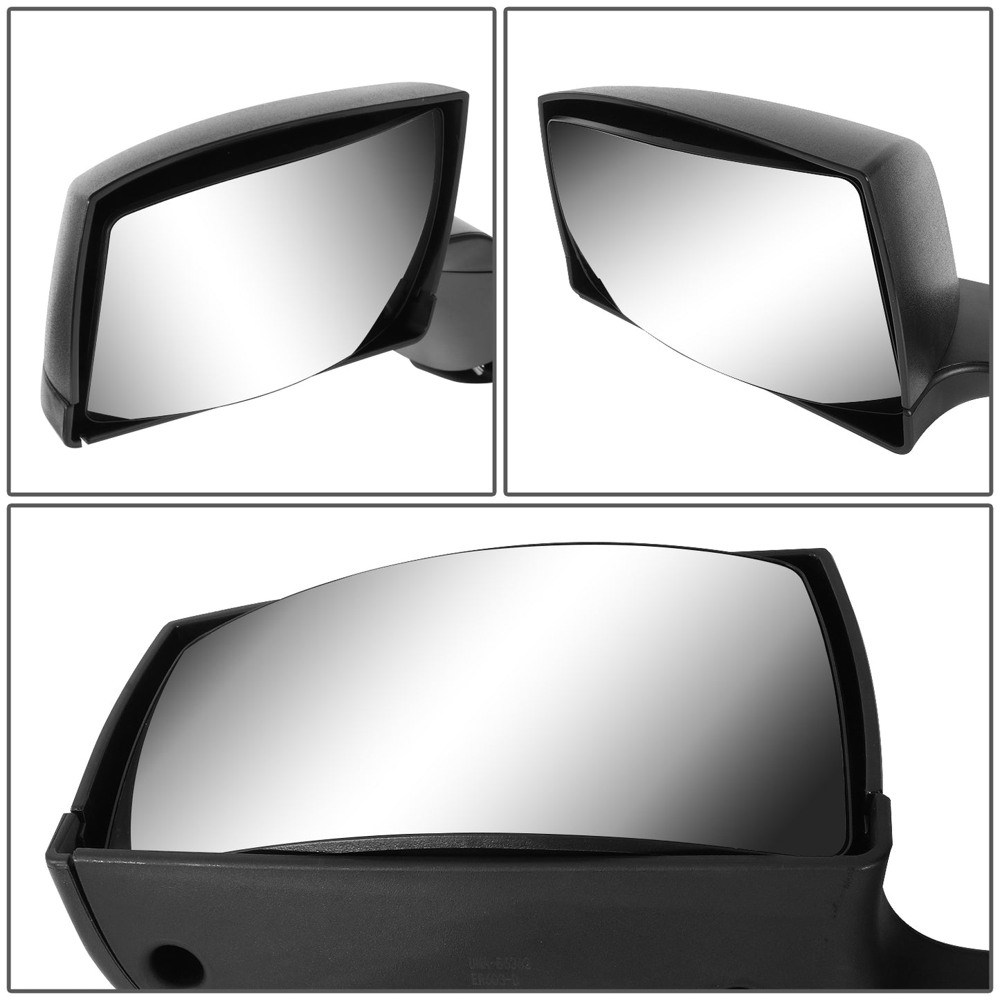 RETROVISOR HOOD MIRROR - 18-21 VOLVO VNL, VNL 300, VNL 400, VNL 740, VNL 760, VNL 860 - MARKER & TURN SIGNAL LIGHTS NEED TO BE WIRED INTO EXISTING LIGHTING HARNESS - MANUAL - AMBER CHASING LED ARROW-CHEVRON - BLACK