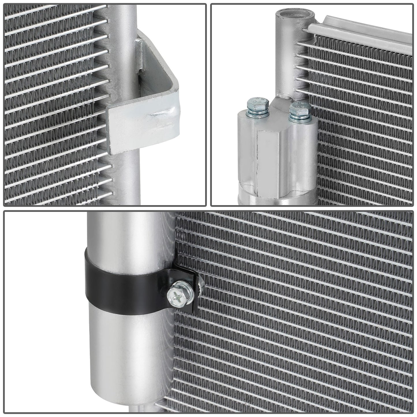 CONDENSADOR FORD MUSTANG 2015-2023 - FOR 2.3L MODEL - ALUMINUM - SILVER