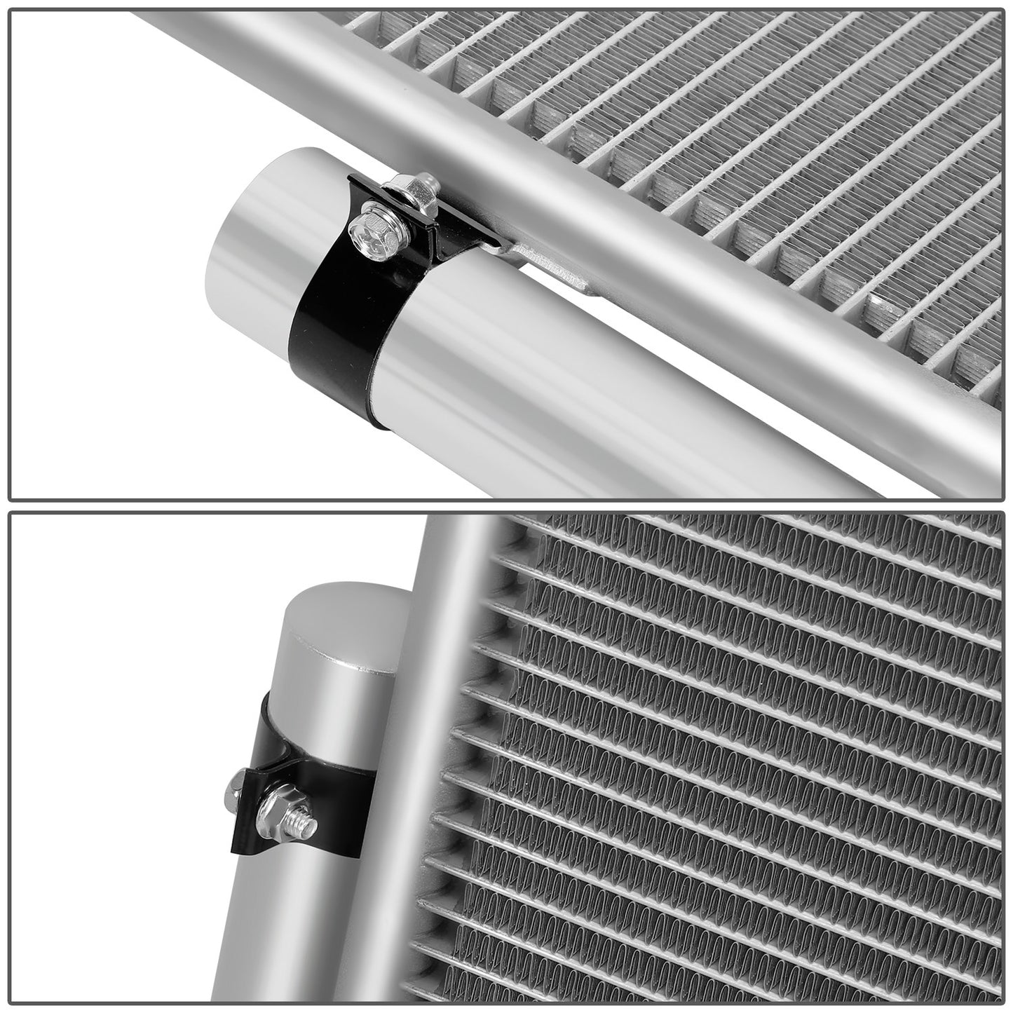 CONDENSADOR FORD MUSTANG 2015-2023 - FOR 3.7L 5.0L MODELS - ALUMINUM - SILVER