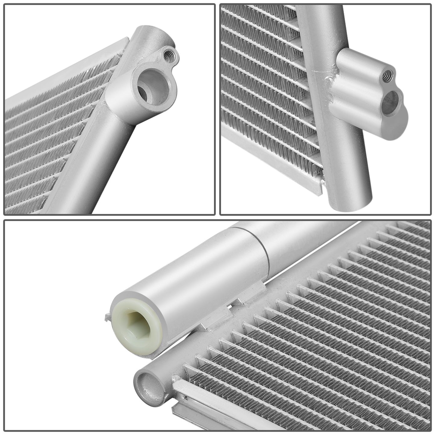 CONDENSADOR FIAT 500X 2016-2018 / JEEP RENEGADE 2015-2021 / RAM PROMASTER CITY 2015-2022 - FOR 2.4L MODEL - ALUMINUM - SILVER