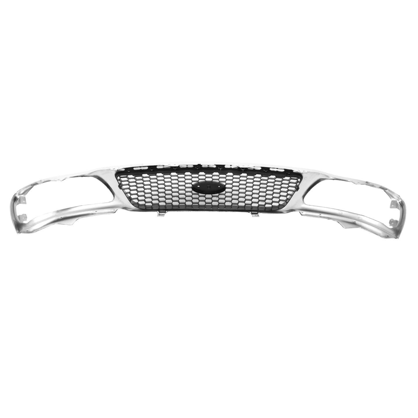 PARRILLA GRILLE - FD F150 P/U '97-'03/ GRILLE ASS'Y 99-03/ MAT-BLACK W/CHROME FRAME/ (W/HONEYCOMB)(W/O STX)//PARTS.NO,FO1200404//OEM NO,3L3Z8200BB