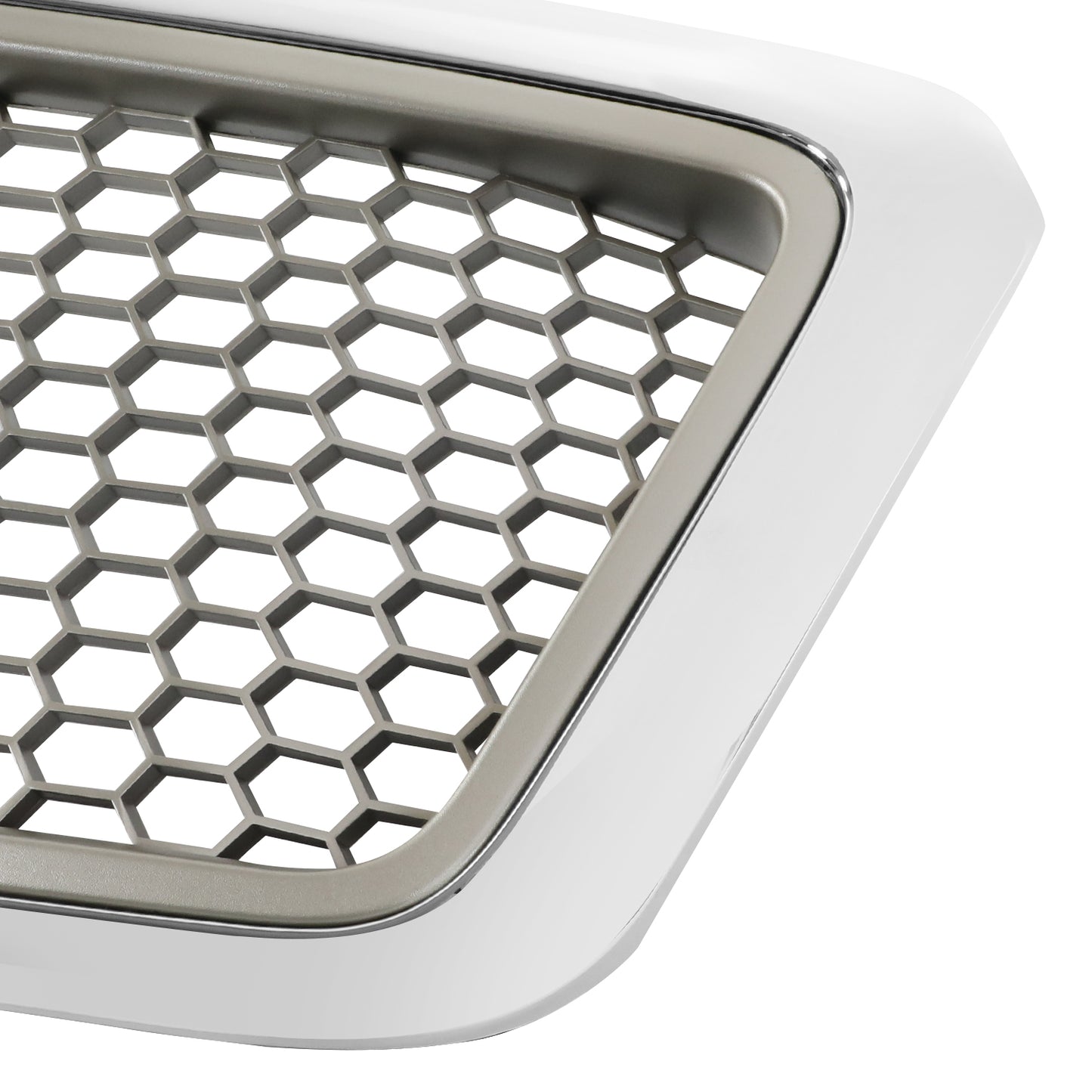 PARRILLA GRILLE - FD F150 P/U '04-'08/ GRILLE ASS'Y/ SILVER W/CHROME FRAME/ (HONEYCOMB DESIGN)/ (LARIAT) (EXCEPT HERITAGE)//PARTS.NO,FO1200427//OEM NO,4L3Z8200DA