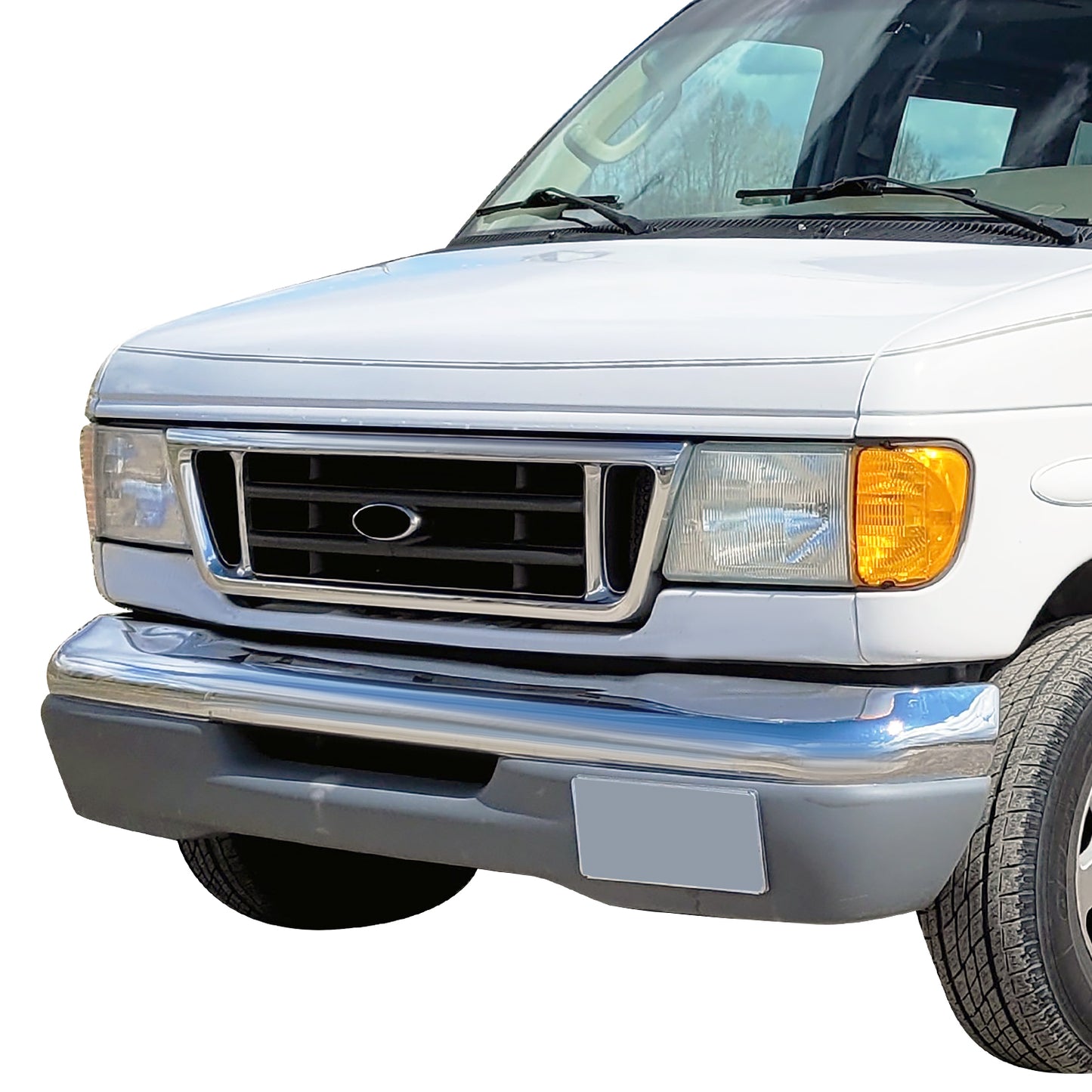 PARRILLA GRILLE - FD ECNOLNE VAN '92-'96/'97-'07/ GRILLE ASS'Y 03-07/ CHROME/SILVER GRAY/ (PLATINUM)//PARTS.NO,FO1200428//OEM NO,2C2Z8200AAD