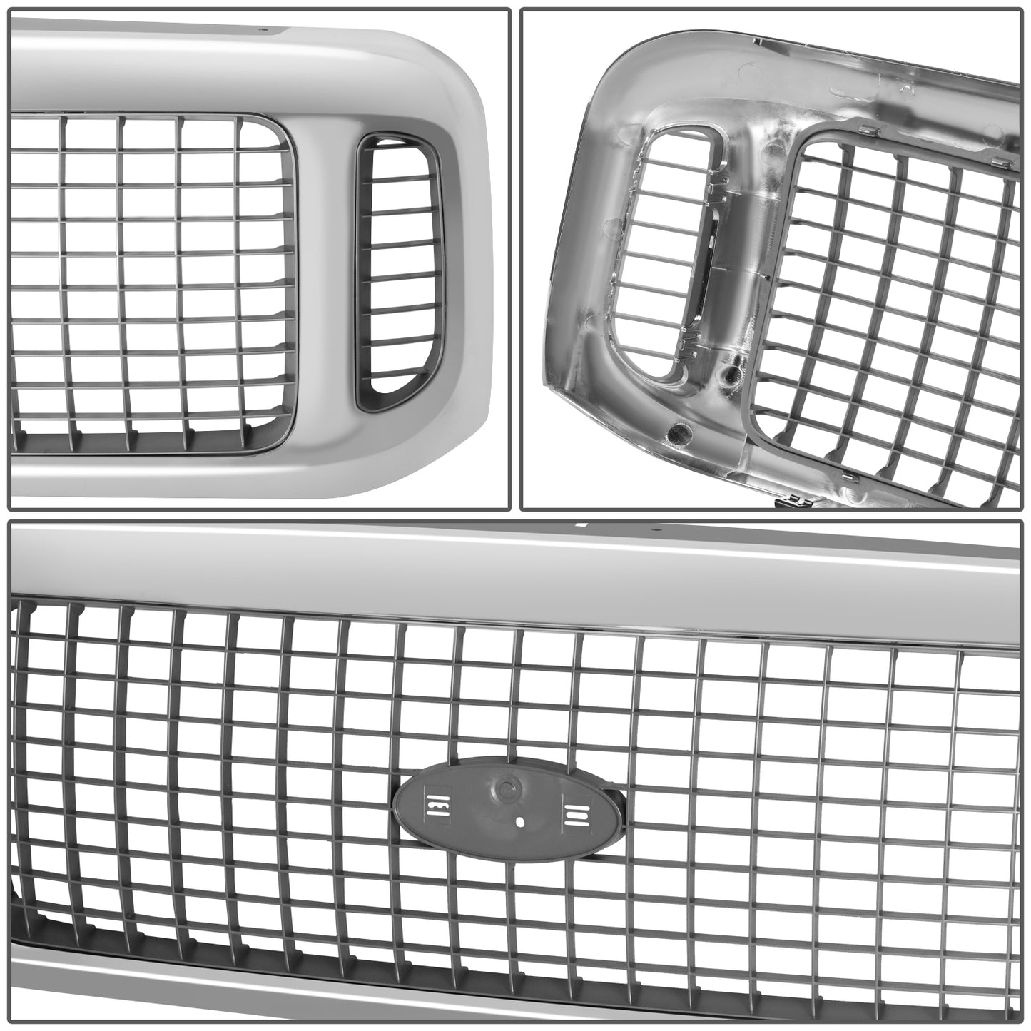 PARRILLA GRILLE - FD F350 '99-'04/EXCSON '00-'05/ GRILLE ASS'Y 00-04/ CHARCOAL W/CHROME FRAME/ (EXCURSION)//PARTS.NO,FO1200448//OEM NO,1C7Z8200AAA