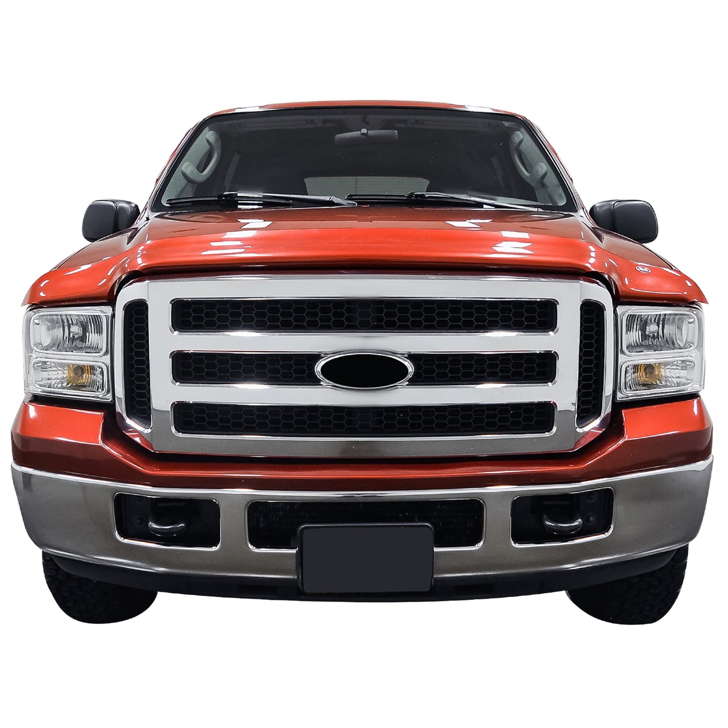 PARRILLA GRILLE - FD F350 P/U '05-'07(SUPR DUTY)/ GRILLE ASS'Y/ GRAY W/CHRM FRAME/ (SAME=EXCURSION)//PARTS.NO,FO1200456//OEM NO,5C3Z8200BAA